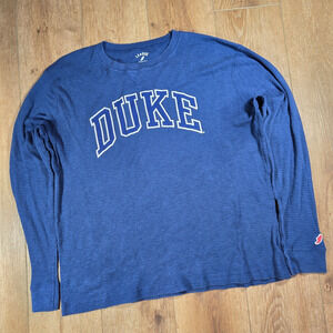 Duke Blue Devils Waffle Knit Thermal Shirt Mens XL Blue Long Sleeve NCAA Casual